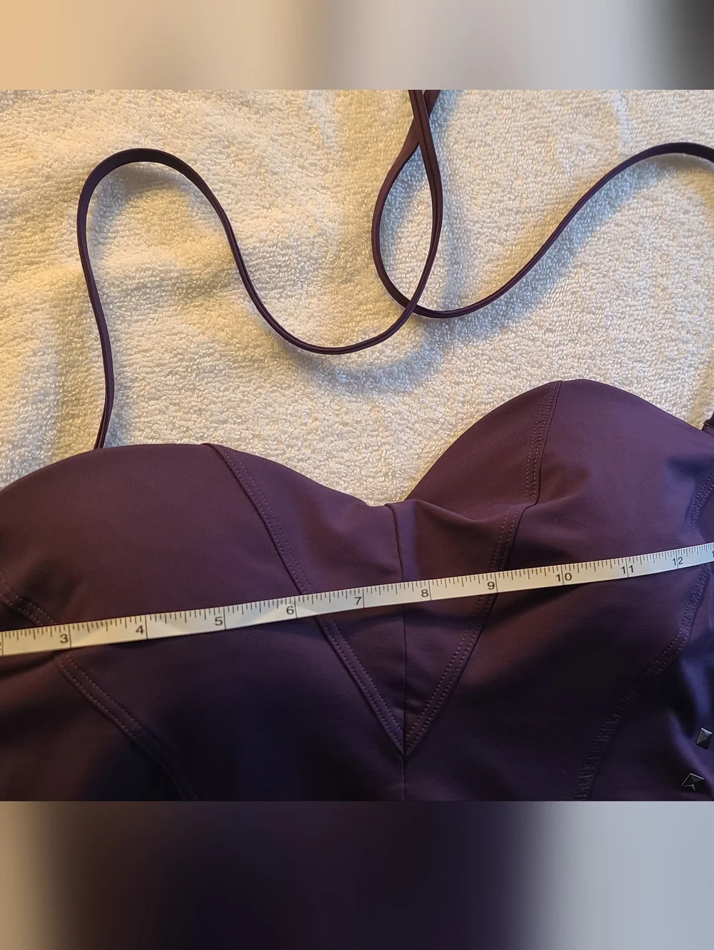 Calvin Klein Studded One Piece Swimsuit Purple Size 12 Underwire B/C Cups - Picture 7 of 12